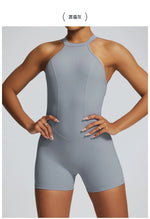 Short Sports Jumpsuit Women Hollow Out Backless Sleeveless High Elasticit Yoga One Piece Suit Tight Fitting Fitness Rompers