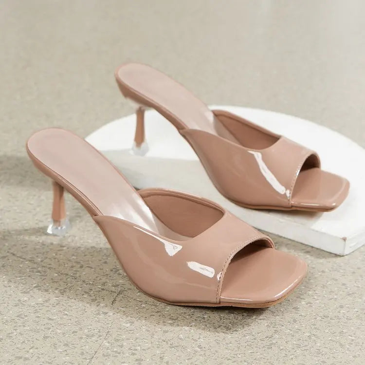 Women High Heel Sandals Summer New Fashion Square Toe Open Toe Women Elegant Casual Comfortable Black High Heel Sandals