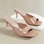 Women High Heel Sandals Summer New Fashion Square Toe Open Toe Women Elegant Casual Comfortable Black High Heel Sandals