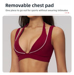 Summer Women's Sports Bra Anti-Sweat Fitness Top Women Yoga Bra Cycling Shockproof Crop Top Cross Back Sport Bra Gym Workout Top
