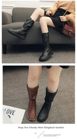 Women Thigh High Boots Women Modern Boots Zippers Outdoor Female Casual Platform Shoes Ladies Leather Long Boots Botines Mujer