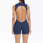 Women's Seamless Yoga Jumpsuit New Beautiful Back & Pleats Hip Lifting Short Jumpsuit Sports Running Fitness Jumpsuit Yoga Suit