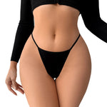 1pc Pearl Chain Decor Panties Sexy Women G-string Low Rise Black Elegant Sexy Lingerie Breathable Comfort Underwear Lady Thongs