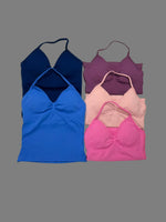 DFTLF Impact Longline Strappy Top Sports Yoga Vest Women Fitness Tank Top Gym Beautiful Open Back Bra Running Workout Halter