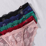 5pcs Sexy Women's Panties Perspective Floral Female Underpants Sexy Lingerie Breathable Comfortable Lady Briefs Elegant Underwea