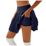 Women's Pleated Skirt Yoga High Waist Anti-Slip Tennis Skirt Double Layer Non-Slip Solid Colour Badminton Golf Short Skirts 2025