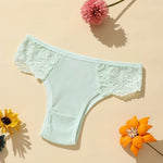 4Pcs/Set Women Cotton Low-Rise Briefs Lace Trims Brazilian Panties Sexy Lingerie Stretchy Underwear Female Underpants S-L