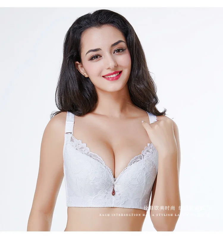 Sexy Women Bra Plus Size C D E Cup Push Up Bra Brassiere Side Adjustment Underwear Push Up Bra 75 80 85 90 95 100 105 110 115CDE