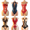 Nighttime Transparent Open Bra Porn Lingerie Corset Deep V Sexy Crotchless Underwear Women Lace Hollow Bras Hot Teddy Bodysuit