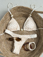 2026 Wrinkled Crinkled Halter Beads Bikini Women Swimwear Female Swimsuit Two-pieces Bikini Set Bather Bathing Suit Swim Lady