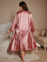 Noble and elegant solid color fashionable Robe autumn and winter Plus Size women's Clothes