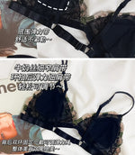 MOYISU French Lace Bralette Set for Small Breasts No Underwire Summer Bras Sexy Triangle Bra Petite Girls, Pure Desire Lingerie