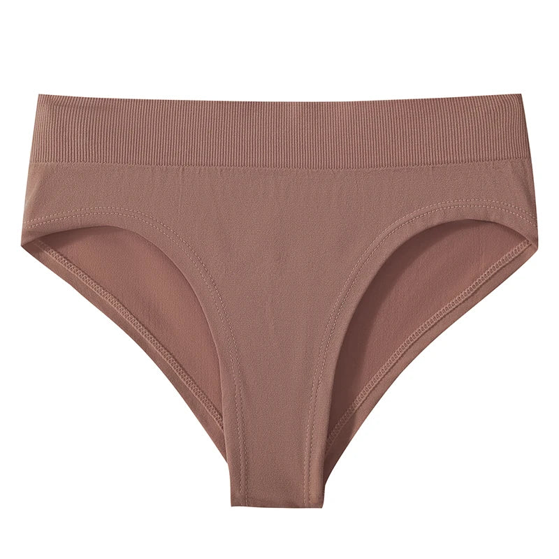 1Pc High Rise Panties Briefs Female Underpants Solid Color Women Seamless Underwear Sexy Lingerie Comfort Sport Intimates S-XXXL