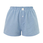 Women’s Plaid Print Shorts Elastic Low Waist Button Front Lounge Shorts Boxers Streetwear