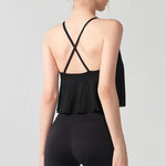 Women's Mesh Yoga Sports Camisole Vest Beautiful Back Pilates Training Outerwear Top Fake Two-Piece Sports Bra Design
