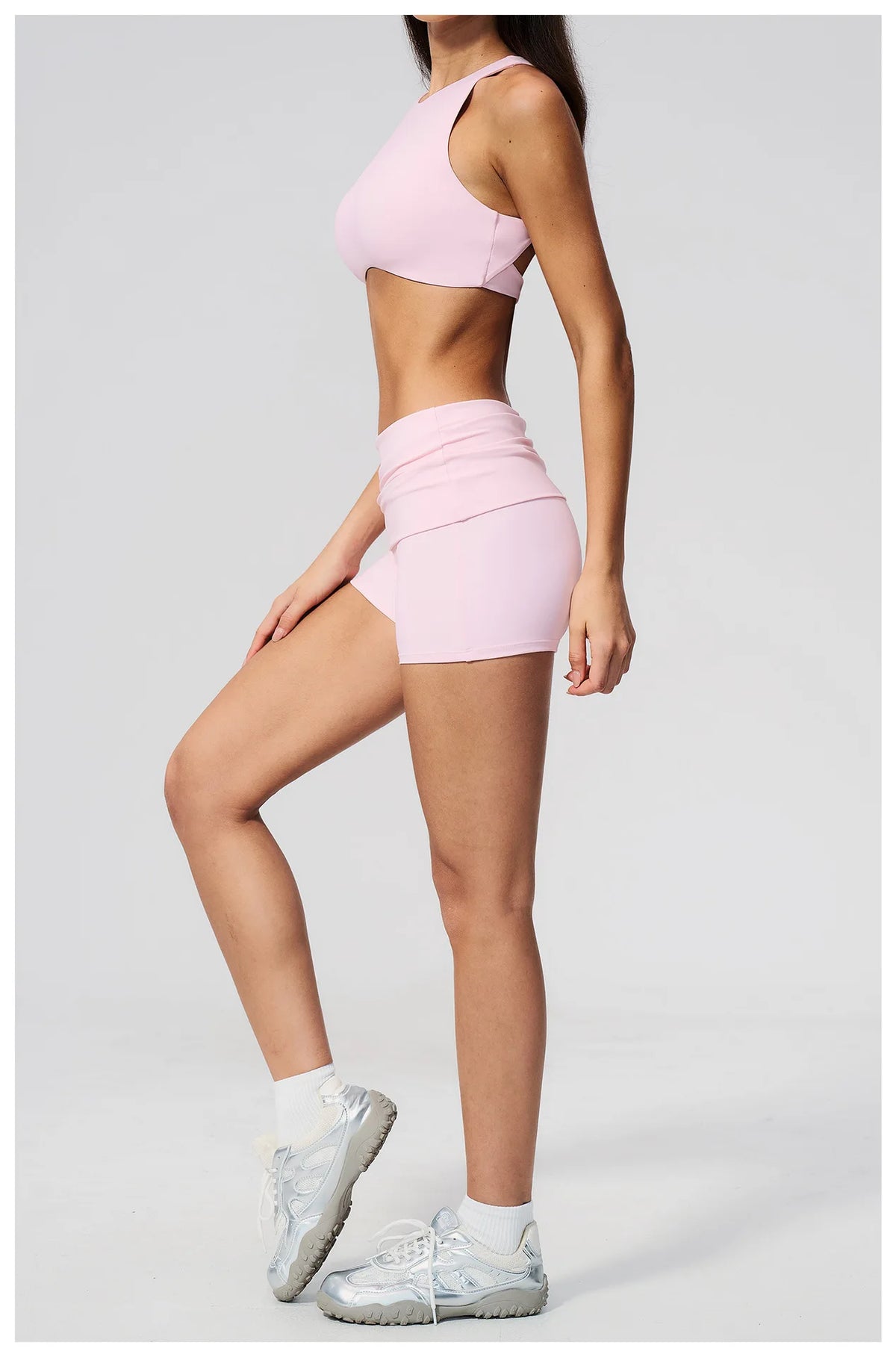 Tight Yoga Clothes Women Speed Drying Shock-absorbing Sports Vest Fitness Suits Outwear Gym Flip Waist Shorts Workout Clothes