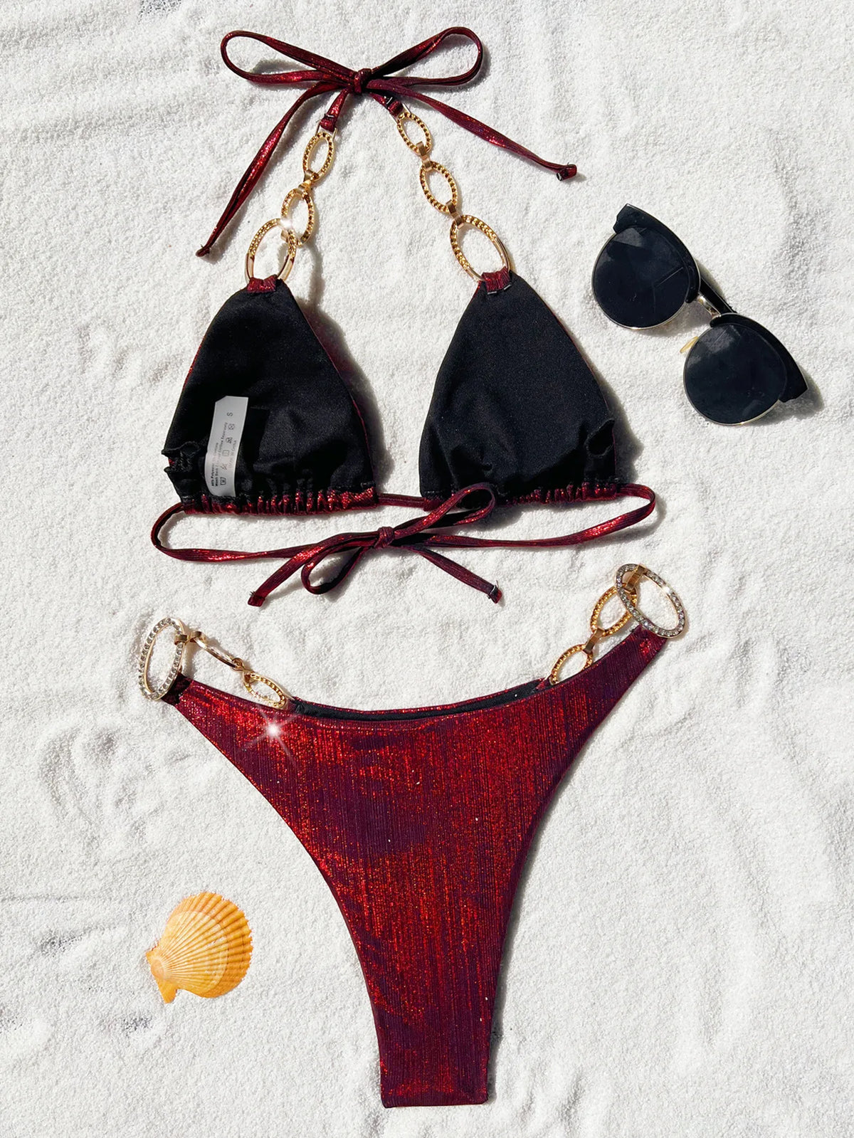 DEKA Diamond chain Bikini Set High Waist Golden Printed Women Swimwear Push Up Bikinis Swimsuit Female Biquini Bathing Suit