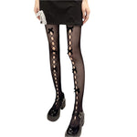 Women Girl Tights Bow-tie Hollow Out Fishnet Stockings Sexy Club Kawaii Gothic Lolita Summer Leggings Hosiery