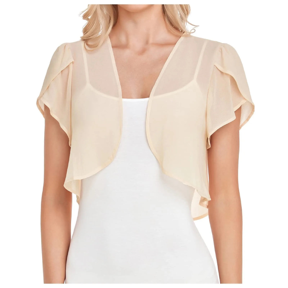 Women’S Short Sleeve Cardigan Chiffon Tops Ladies Open Front Bolero Shrug Crop Top Clothing For Female Plus Size Oversized 2025