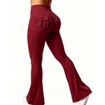 STOUREG Women Wide Leg High Stretch Yoga Leggings Naked Feeling Compression Fitness Workwear with Pockets Yoga Pant