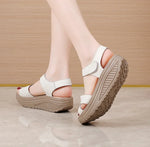 Women Comfortable Sandals Wedges Platform Ankle Strap Casual Orthotic Walking Sandals Orthopedic Arch Support 5cm heel