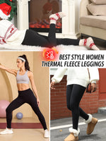 Womens Thermal Fleece Lined High Waisted Leggings. Workout Winter Warm Thick Tights Soft Yoga Pants