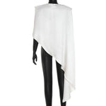 Trendix White Asymmetrical Cover Up For Women Fashion Ruffle Hem Loose Short Sleeve Shirts Casual Elegant Commuting Pullover Top