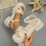 2026 New Women's Shoes Fashion Thick Sole Comfort Thin Strap Soft Sole Beach Sandalsfor Women