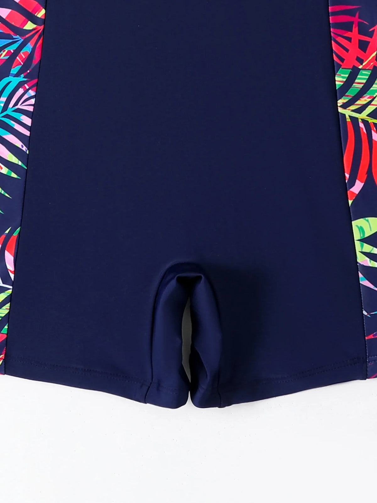 Women One-piece Sports Swimsuit Professional Training Athletic Boyleg Bathing Suit Printed Swimwear Patchwork Beach Wear Blue