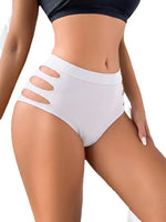 Solid Women Seamless Panties Side Cut Out Hollow Breathable Briefs Daily Comfort No Roll Underwear