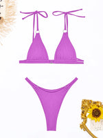 Ring Link Bikini 2025 Solid Sexy Swimsuit Women Padded Swimwear Female Bathers Bathing Swimming Swim Suit Beachwear