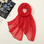 Solid Color Chiffon Scarf Fashionable Lightweight Neck Scarf For Women Summer Neck Sun Protection Silk Scarf Shawl 170*70cm