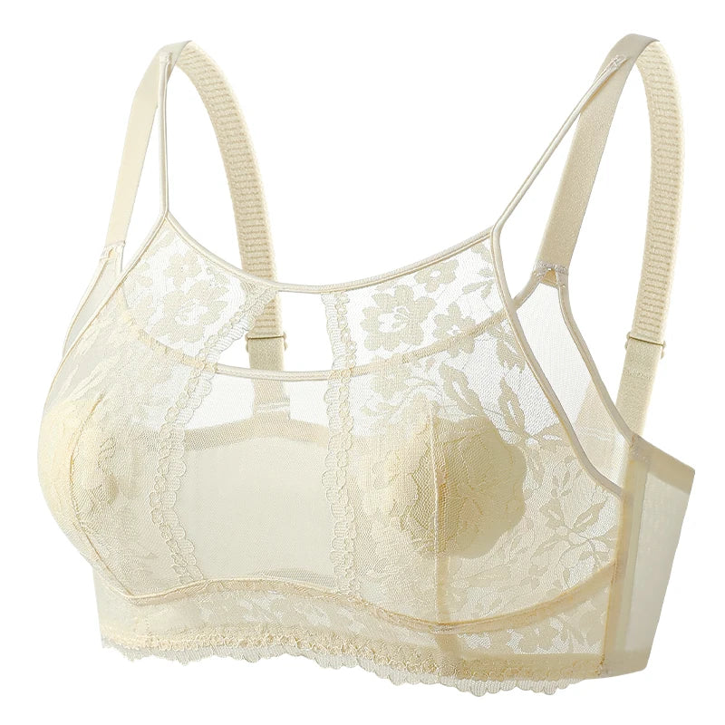 MOYISU Grande Taille Ultra Thin Bra Sheer Lingerie High Bust Anti Sagging Support Push Up Sexy Summer Bralette Large Cup Women