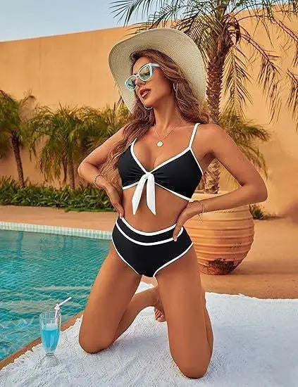 Irresistible Bikini High-Waist Ruched Sculpting Bikinis Tropical Floral Beach Swimsuit Lightweight Quick-Dry Women Swimwear