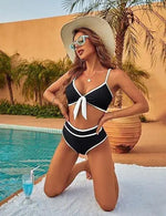 Irresistible Bikini High-Waist Ruched Sculpting Bikinis Tropical Floral Beach Swimsuit Lightweight Quick-Dry Women Swimwear