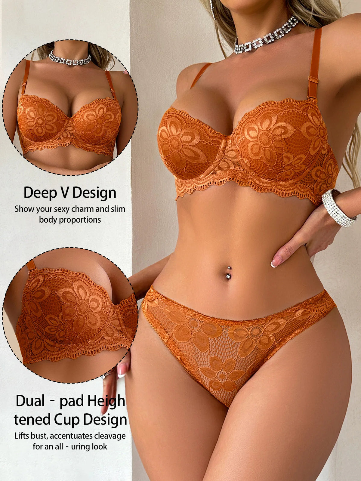 Lace Floral Two Pieces Clothing Underwire Push Up Lingeries For Woman Set Sexy Brassiere Set A2123