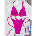 Sexy Halter Pearls Strappy Bikini Female Swimsuit Women Swimwear Two-Pieces Bikini Set High Cut Bather Bathing Suit Swim V5473