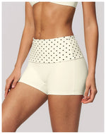 Summer Striped Polka Dot Contrast High Waist Yoga Shorts Hip Lifting Sports Tights Outdoor Workout Fitness Gym Running Pants
