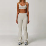 2/3PCS Yoga Suit Women Tracksuits Gym Clothes Workout Flared Pants Zipper Long SleeveAthletic Wear Female Sports Yoga Clothing