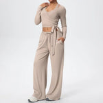 3 Pcs Women's Seamless Yoga Set Sports Fitness Gym Slim-Fit Long Sleeve & Tank Top Suits Workout Running Training Sets