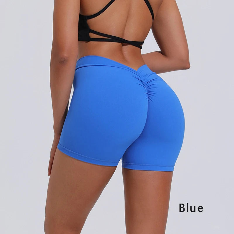 DIAS FIT JOY V-Back Shorts High Waisted Hip Lifting Yoga Shorts Women's Nylon Tight Fitting Shorts Training Sports Fitness Pants