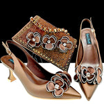 doershowItalian niceShoes With Matching Bags Set Italy African Women's Party Shoes and Bag Sets peach Color Women shHQS1-25