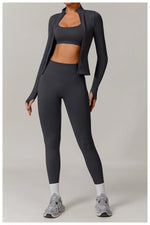 2/3PCS Yoga Set Women Workout Set Seamless Sportswear Gym Clothing Fitness Long Sleeve Crop Top High Waist Leggings Sports Suits