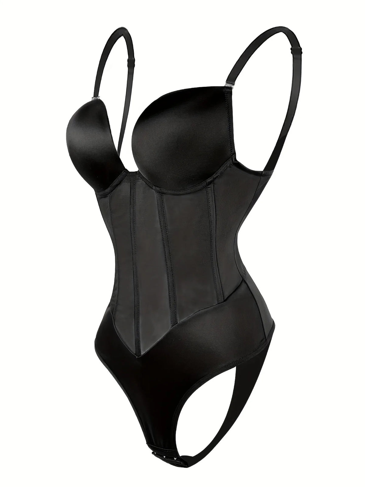 Backless Solid Low Cut Shapewear Bodysuit Tummy Control Waist Trainer Thong Slimmer Women Underwear