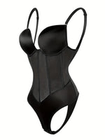 Backless Solid Low Cut Shapewear Bodysuit Tummy Control Waist Trainer Thong Slimmer Women Underwear