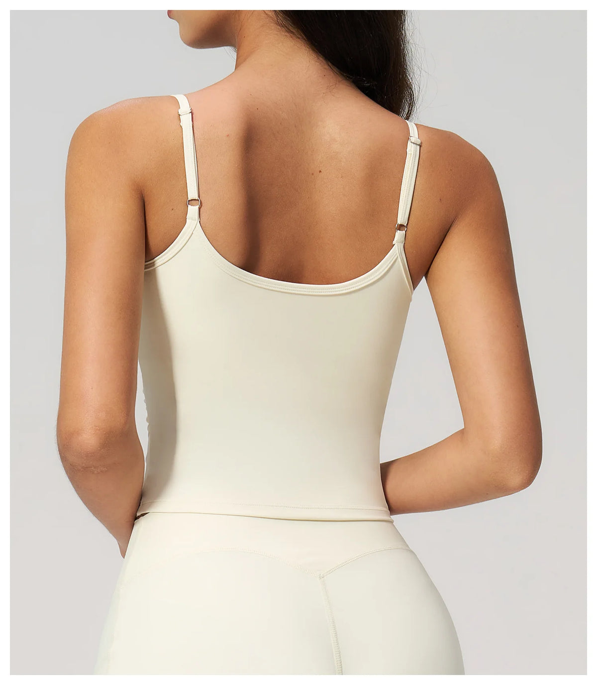 Juren Gym Tank Top With Built In Bra Women's Yoga Clothing Summer Running Square Neck Fitness Vest Beautiful Back Sports Workout