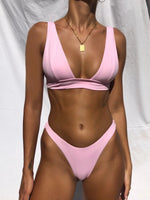 27 Colors Sexy Bikini Women Solid Backless Swimsuit Swimwear Bikinis Set Bathing Suit Beach Bikini Female Maillot De Bain Femme