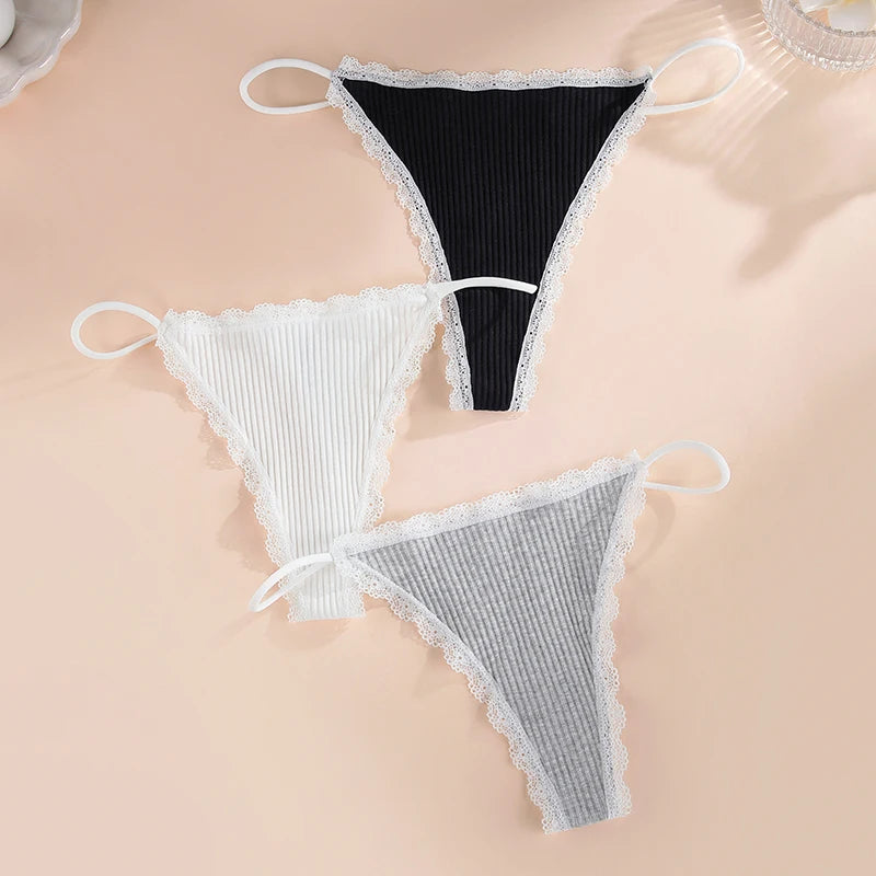 Lace Cotton Panties Sexy Women Briefs Underwear Thong Soft G StringIntimates Ladies Female Panty Lingerie