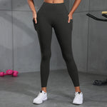 Women Fitness Lenggings With Side Pockets Female Full Length Leggings Running Pants Comfortable High Waist Yoga Pants