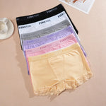 Women's Cotton Lace Boyshorts Sexy Letter Belt Breathable Boxer Panties High Waist Stretch Briefs Comfortable Sport Shorts S-XXL